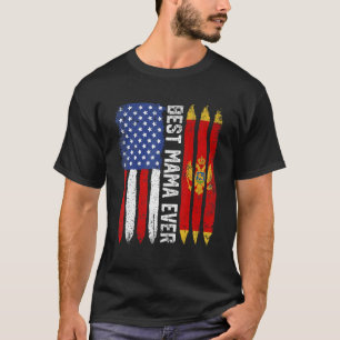 Camiseta Bandeira Americana Montenegro Melhor Mãe Nunca Fam