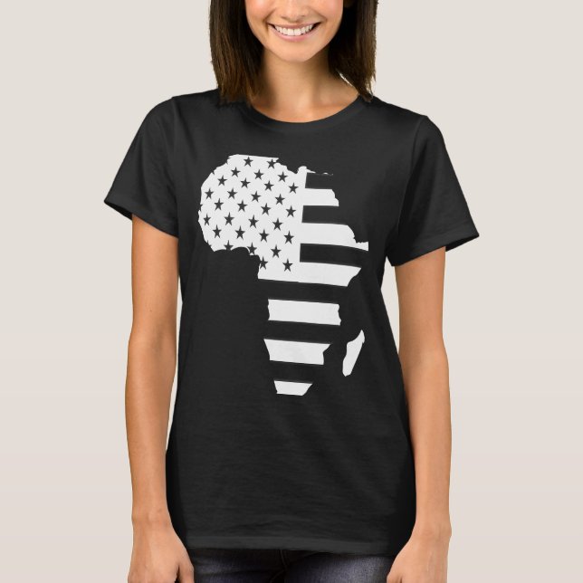 Camiseta Bandeira Americana na África Shape Black History M (Frente)