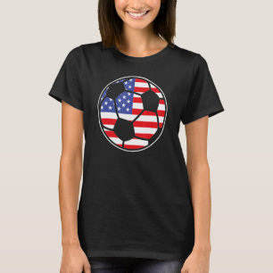 Camiseta Bandeira Americana na Bola de Futebol Teatro