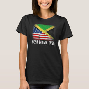 Camiseta Bandeira Americana na Jamaica Melhor Mama da Famíl