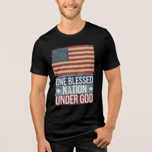 Camiseta bandeira americana Nação abençoada Patriótico lega