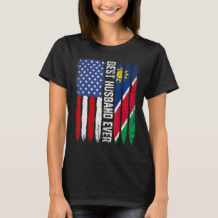 Camiseta Bandeira Americana Namíbia Melhor Marido Já Famili