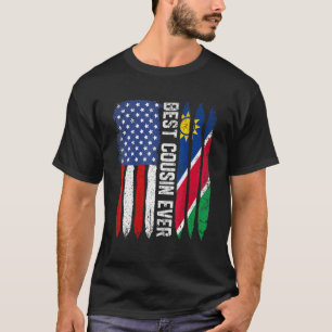 Camiseta Bandeira Americana Namíbia Melhor Primo Da Família