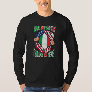 Camiseta Bandeira Americana Não Tem Medo De O Italiano Esta