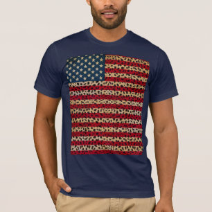 Camiseta Bandeira americana no design do impressão do pont