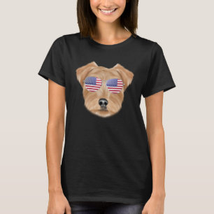 Camiseta Bandeira Americana Norfolk Terrier Cão América Bol