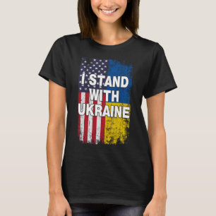 Camiseta Bandeira Americana Nós Apoiamos a Bandeira da Ucrâ
