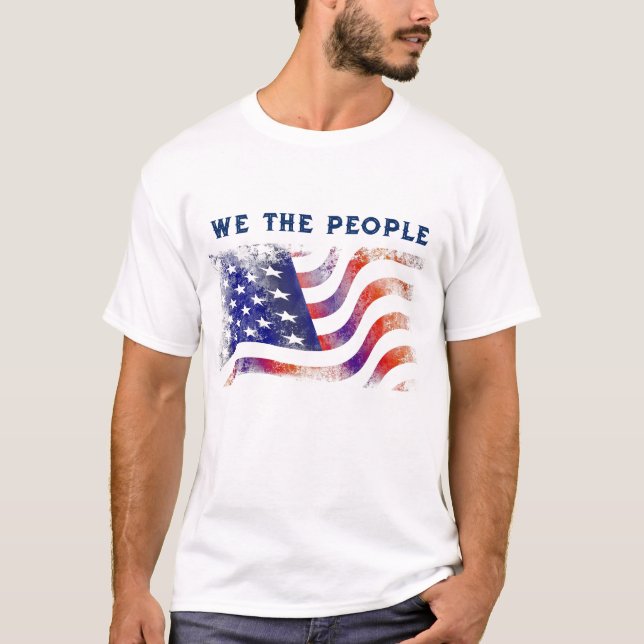 Camiseta Bandeira Americana, Nós As Pessoas, Homens (Frente)