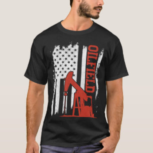 Camiseta Bandeira Americana Oilfield Workers Oil Rig Roughn