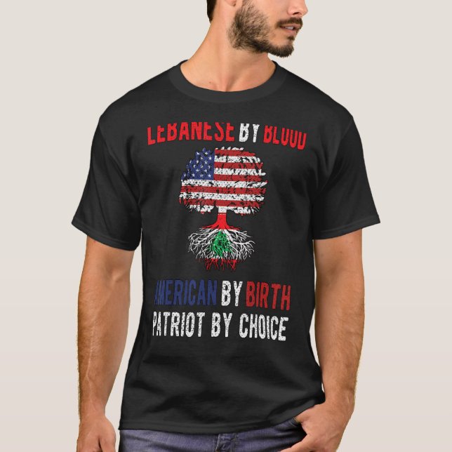 Camiseta Bandeira Americana Orgulhosa Libanesa Líbano Usa (Frente)
