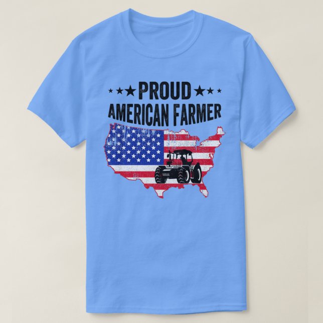 Camiseta Bandeira Americana Orgulhosa Mercado de Agricultor (Frente do Design)
