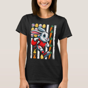 Camiseta Bandeira Americana Ovos Coelhinhos Jogando Boliche