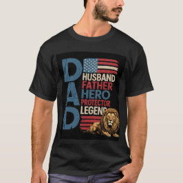 Camiseta Bandeira americana Pai Leão Patriótico