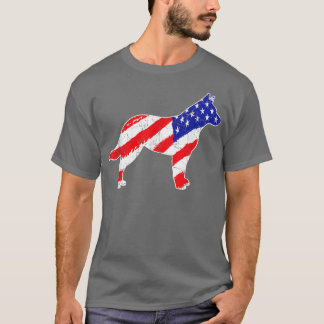 Camiseta Bandeira Americana Pai Patriótico de Cães Australi