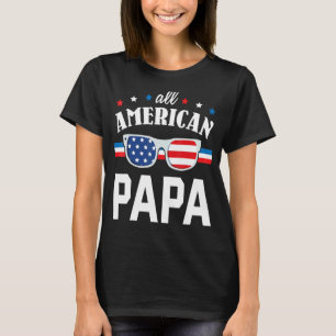 Camiseta Bandeira Americana Papai Feliz Dia do Pai Avô