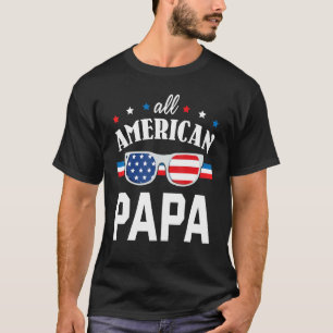 Camiseta Bandeira Americana Papai Feliz Dia do Pai Avô