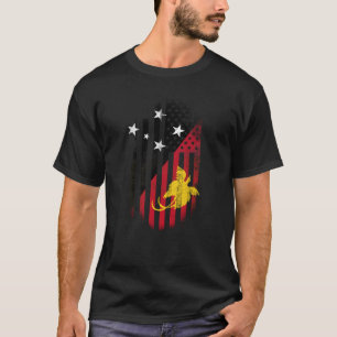 Camiseta Bandeira americana Papuá-Nova Guiné e EUA do