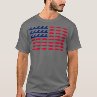 Camiseta Bandeira Americana Para Amantes De Surfe