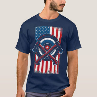 Camiseta Bandeira Americana Patriot Ax Jogando Legal Ax Thr
