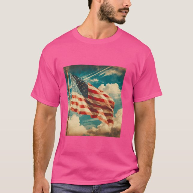 Camiseta Bandeira Americana Patriótica (Frente)