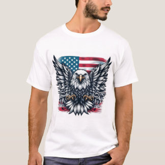 Camiseta Bandeira Americana Patriótica Bald