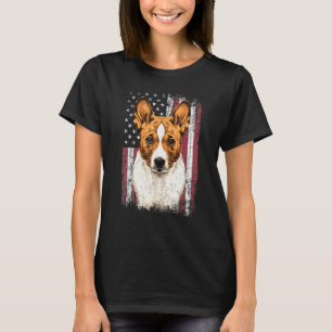Camiseta Bandeira Americana Patriótica Basenji Dog Usa