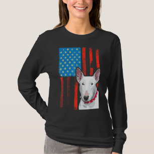 Camiseta Bandeira Americana Patriótica Bull Terrier