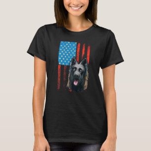 Camiseta Bandeira Americana Patriótica Cão Holandês Shepher