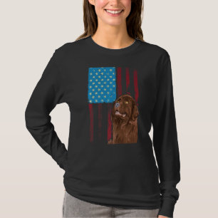 Camiseta Bandeira Americana Patriótica Cão Terra Nova