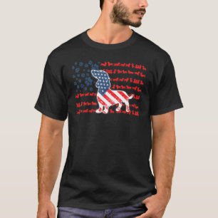 Camiseta Bandeira Americana Patriótica Cão Usa