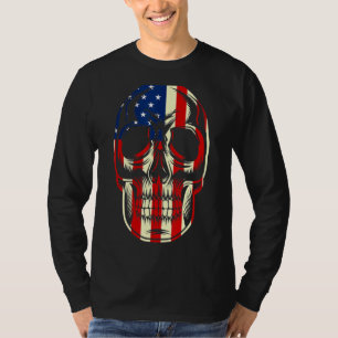 Camiseta Bandeira Americana Patriótica com Pacote de Crânio