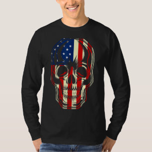 Camiseta Bandeira Americana Patriótica com Pacote de Crânio