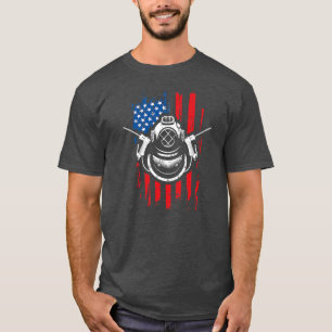 Camiseta Bandeira Americana Patriótica de Soldadura Submari
