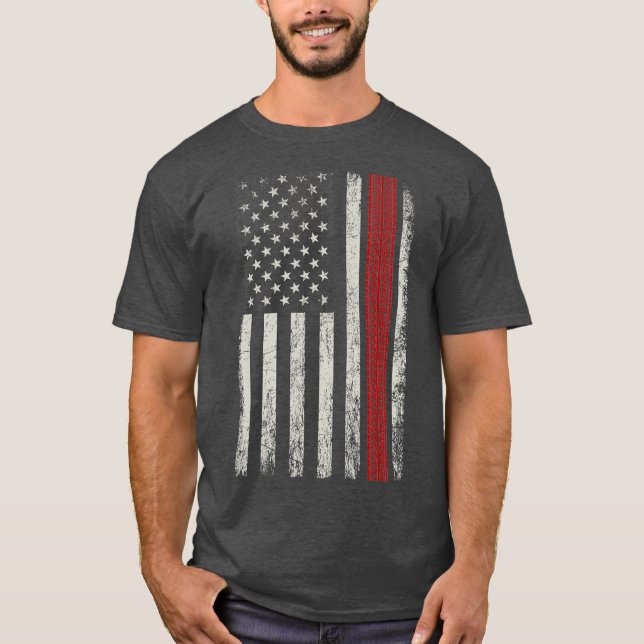 Camiseta Bandeira Americana Patriótica Dirtbike Gift para o (Frente)