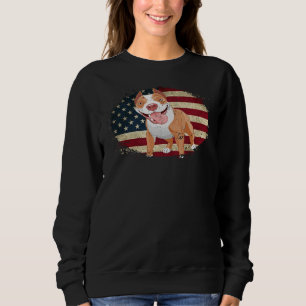 Camiseta Bandeira Americana Patriótica do Cão Pitbull
