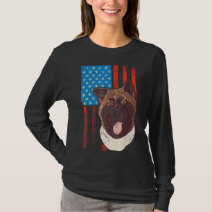 Camiseta Bandeira Americana Patriótica Dog Akita