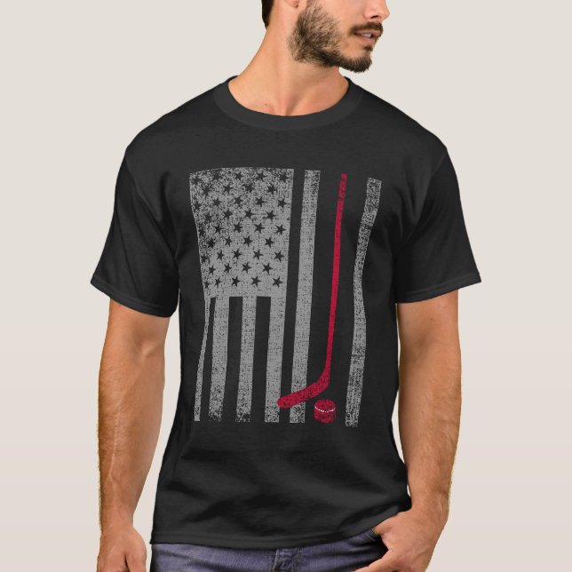 Camiseta Bandeira americana patriótica dos EUA da vara de (Frente)