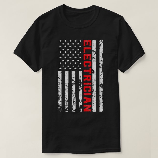 Camiseta Bandeira Americana Patriótica Eletrônica (Frente do Design)