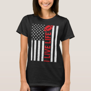 Camiseta Bandeira Americana Patriótica Eu Vivo O Pé America