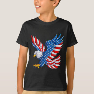 Camiseta Bandeira Americana Patriótica EUA 4 de Julho Águia