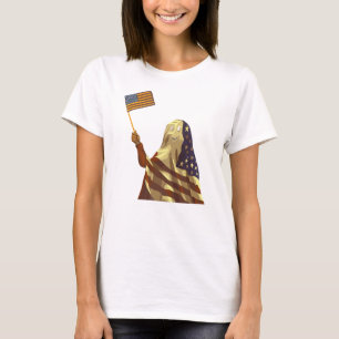 Camiseta Bandeira Americana Patriótica Fantasma Halloween