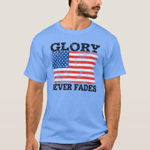 Camiseta Bandeira Americana Patriótica Glória Nunca Desvane