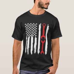 Camiseta Bandeira Americana Patriótica Ideia de Mecânico de