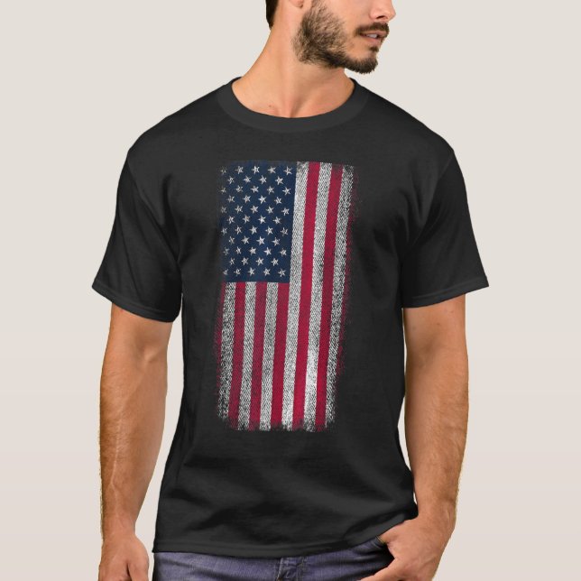 Camiseta Bandeira Americana Patriótica Incomodada Bandeira  (Frente)