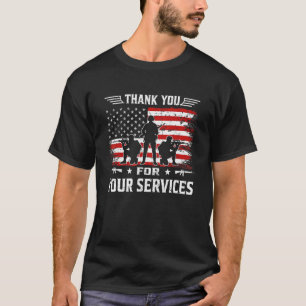 Camiseta Bandeira Americana Patriótica Obrigado Pelo Seu Se