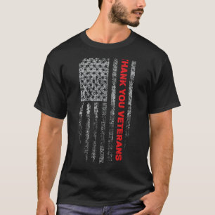 Camiseta Bandeira Americana Patriótica Obrigado Veteranos P