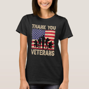 Camiseta Bandeira Americana Patriótica Obrigado Veteranos P