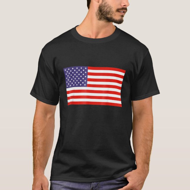 Camiseta Bandeira Americana Patriótica Para Homens American (Frente)