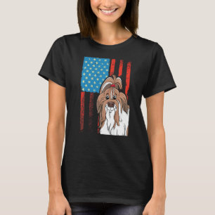 Camiseta Bandeira Americana Patriótica Shih Tzu
