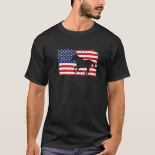 Camiseta Bandeira Americana Patriótico Cavalo Cavalgada